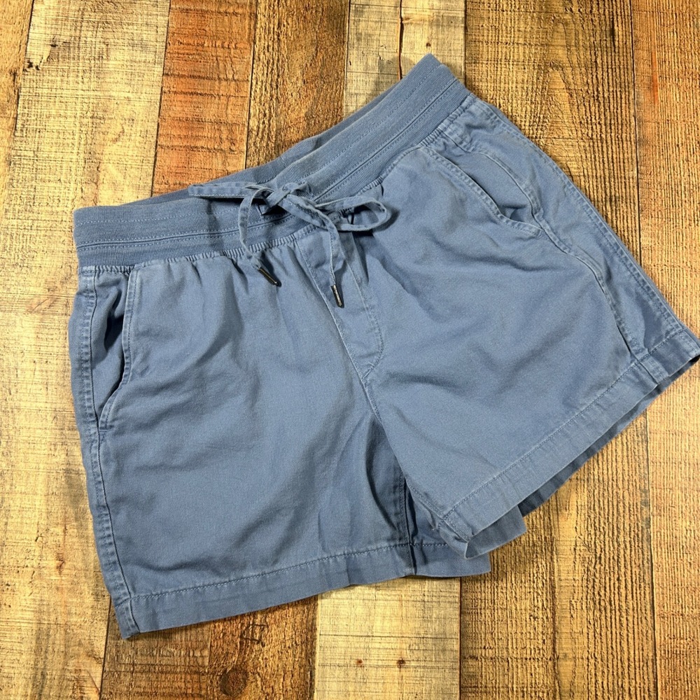 Orvis Small Blue Cotton Lyocell Drawstring Elastic Waist Cargo Shorts Small